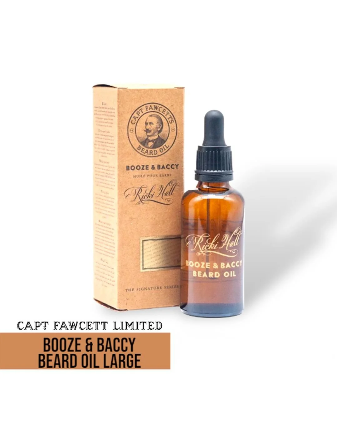 Captain Fawcett Booze & Baccy Beard Oil Large