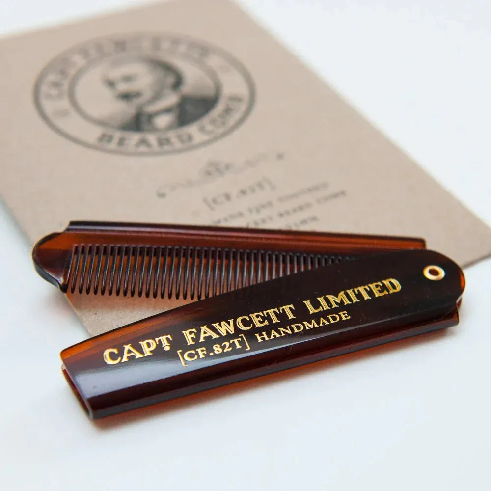 Captain Fawcett Folding Pocket Beard Comb - Image 4