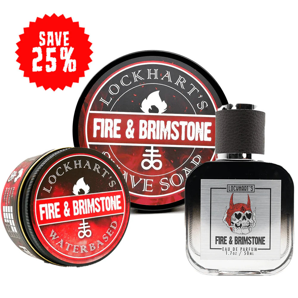 Fire and Brimstone EDP + Pomade + Shave Soap Bundle