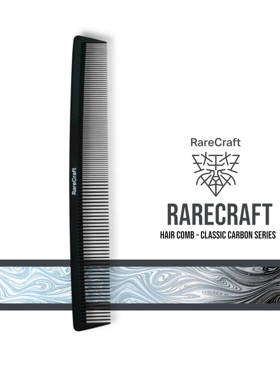 RareCraft Hair Comb - Classic Carbon Series